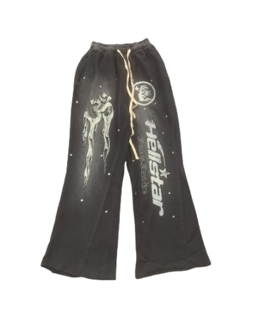 Hellstar Flare Flame Sweatpant Black