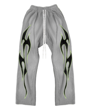 Hellstar Grey Future Flame Sweatpant